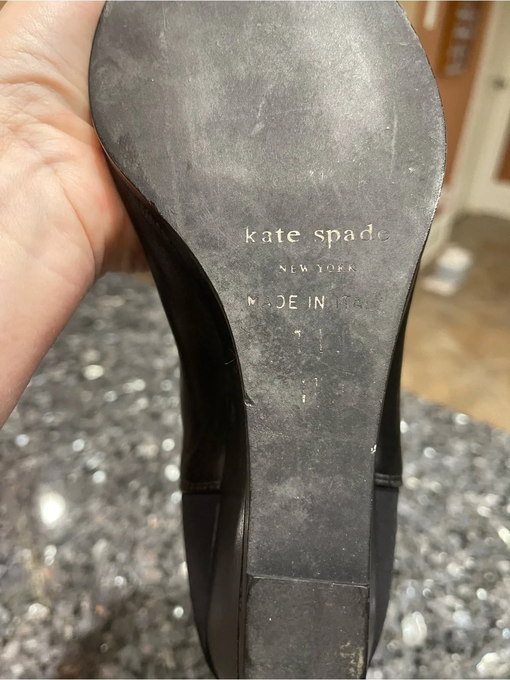 kate spade Black Castina Wedge Boots Leather Knee High 11 Italy